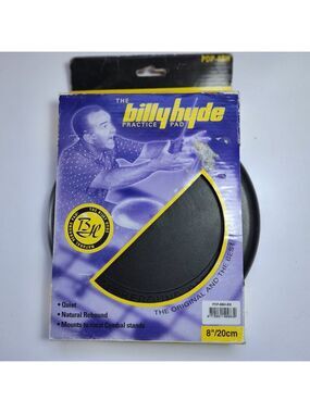 Billy Hyde 8" Drum Practice Pad Natural Rebound Quiet Rubber w/ Stand Mount